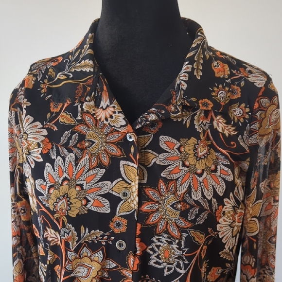 Floral Long Sleeve Women's Top - Picture 5 of 9
